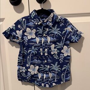 Janie and Jack Navy Floral Button Down Shirt